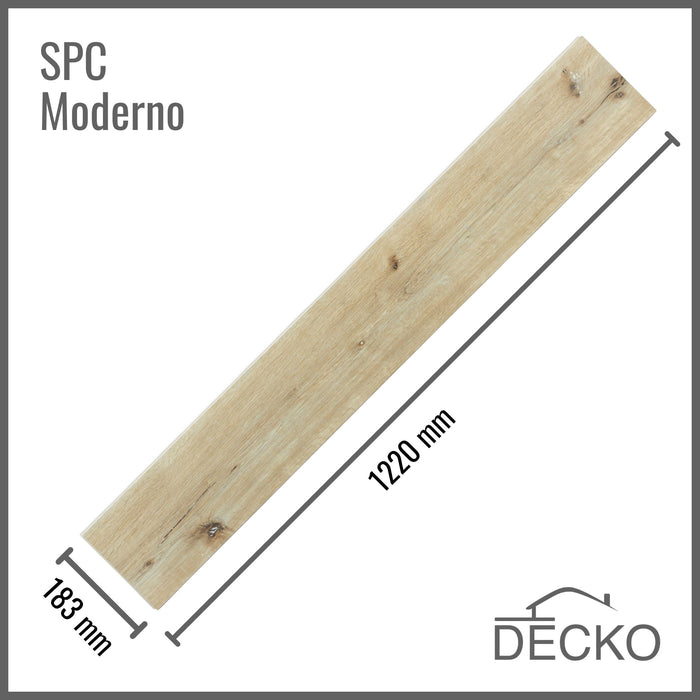 SPC Hybrid Vinyl Plank Flooring - MODERNO - Waterproof Stone Plastic Composite | DECKO (2.23 m² box)