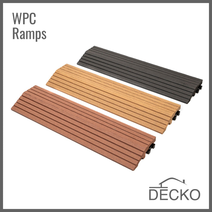 Deck Tile Ramp Edge - for Premium WPC Interlocking Tiles | DECKO (300 x 80 x 20 mm) - (One Piece)