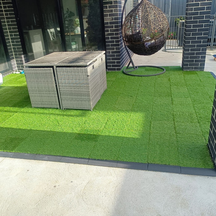 <b>Artificial Grass Tiles</b> - Premium Interlocking Turf | DECKO (300x300x20 mm tile) - (One Piece)