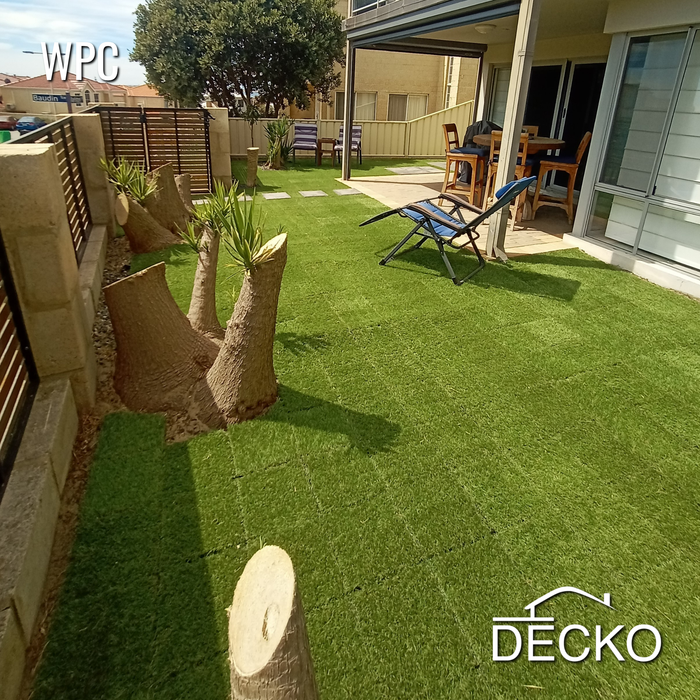 Artificial Grass Tiles - Premium Interlocking Turf | DECKO (300x300x20 mm tile) - (One Piece)