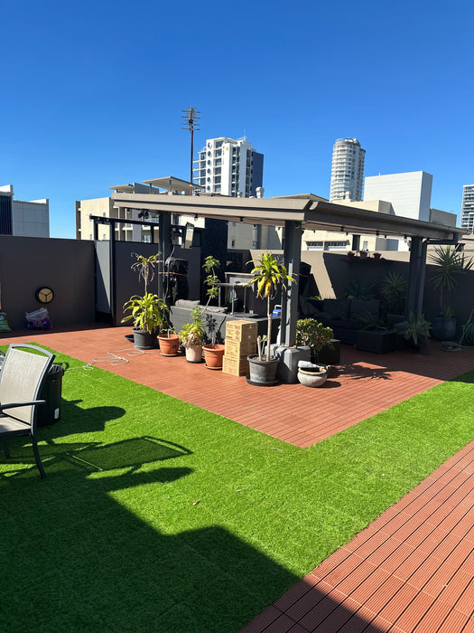 Artificial Grass Tiles - Premium Interlocking Turf | DECKO (300x300x20 mm tile) - (One Piece)