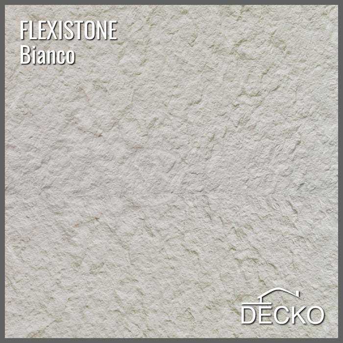 Flexible 3D Stone Wall Panels - GRANDE BIANCO - Box of 5 serial panels (1200x600mm) 3.6m² coverage | DECKO Flexistone