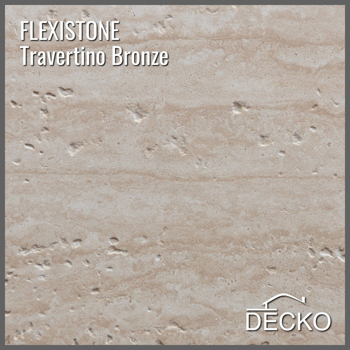 Flexible 3D Stone Wall Panels - PIETRA TRAVERTINO BRONZE - Box of 16 panels (900x300mm) 4.32m² coverage | DECKO Flexistone - (custom order only)