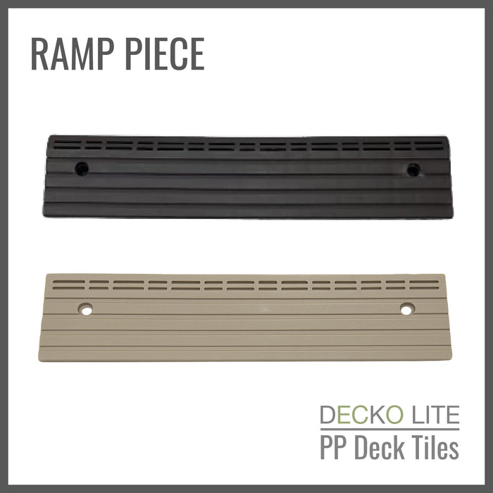 Deck Tiles Ramp Edge for Interlocking PP Flooring | DECKO Lite (304x60x20 mm) - High End Polypropylene | 100% Recyclable