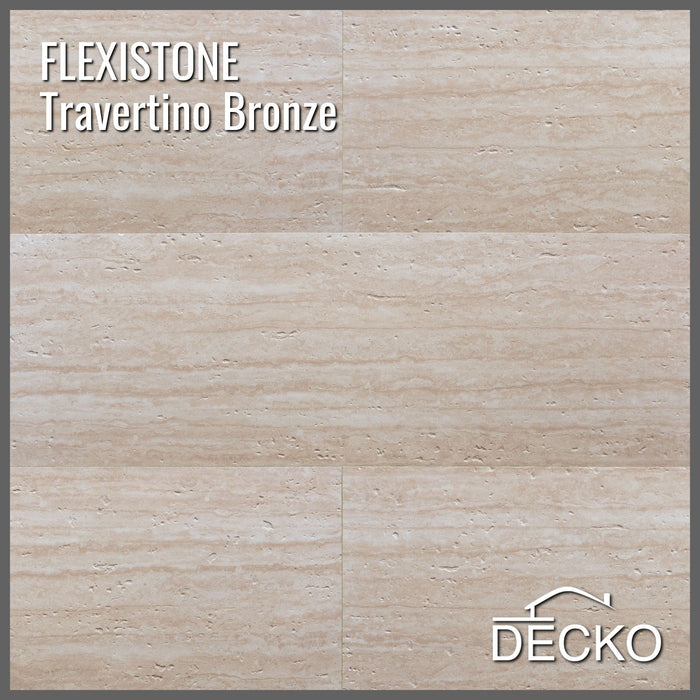 Flexible 3D Stone Wall Panel Sample - PIETRA TRAVERTINO BRONZE | DECKO Flexistone - Free Shipping
