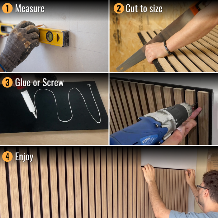 Acoustic Sound Dampening Wall Panels - EBONY Long - box of 3 panels (1200x600mm) 2.16 m² coverage | DECKO SOUNDSCAPE