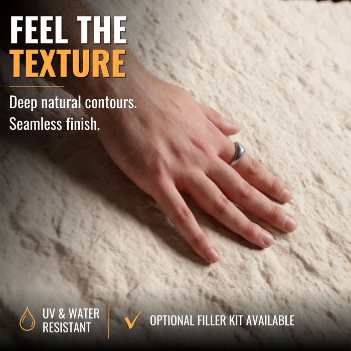 Flexible 3D Stone Wall Panels - GRANDE BIANCO - Box of 5 serial panels (1200x600mm) 3.6m² coverage | DECKO Flexistone