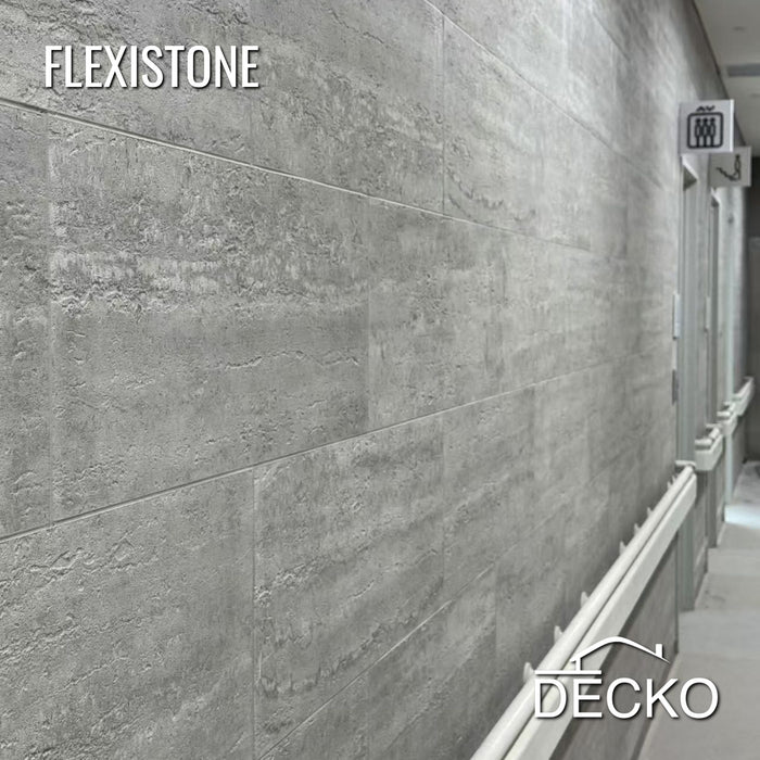 Flexible 3D Stone Wall Panels - PIETRA GRIGIA - Box of 16 panels (900x300mm) 4.32m² coverage | DECKO Flexistone