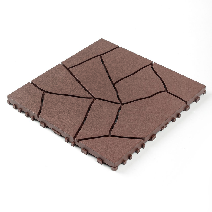 Deck Tiles - BROWNSTONE - Interlocking PP Flooring - High End Polypropylene | 100% Recyclable | DECKO Lite (304x304x20 mm tile)