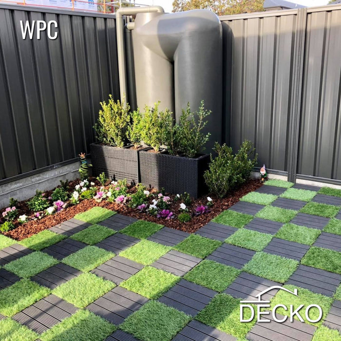 Artificial Grass Tiles - Premium Interlocking Turf | DECKO (300x300x20 mm tile) - (One Piece)
