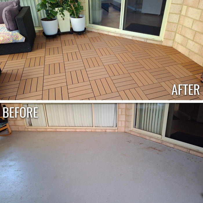 Deck Tile Sample - Full Size - Premium WPC Interlocking | DECKO - Free Delivery