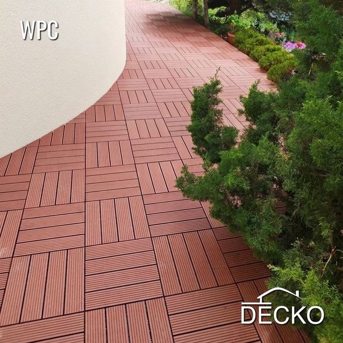 Deck Tiles - Premium WPC Interlocking - BROWN | DECKO (300x300x20 mm tile) - (One Piece)
