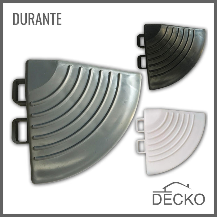 Garage Tile Corner for Interlocking PP Flooring - High End Polypropylene | 100% Recyclable | DECKO DURANTE (60x60x18 mm)
