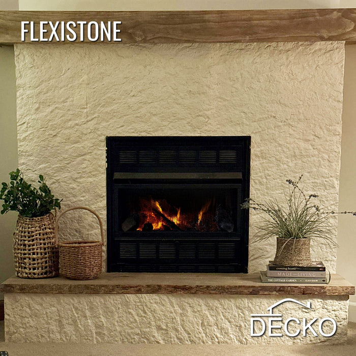 Flexible 3D Stone Wall Panels - GRANDE BIANCO - Box of 5 serial panels (1200x600mm) 3.6m² coverage | DECKO Flexistone