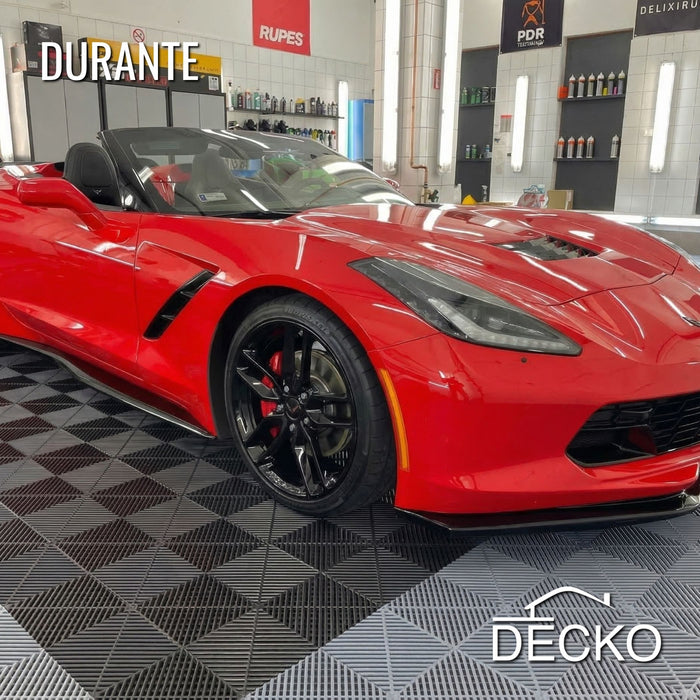 Garage Tile - GREY - Interlocking PP Flooring - High End Polypropylene | 100% Recyclable | DECKO DURANTE (400x400x18 mm tile)