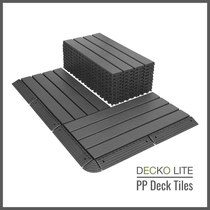 Deck Tiles Ramp Edge for Interlocking PP Flooring | DECKO Lite (304x60x20 mm) - High End Polypropylene | 100% Recyclable
