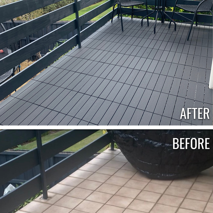 Deck Tile Sample - Full Size - Premium WPC Interlocking | DECKO - Free Delivery