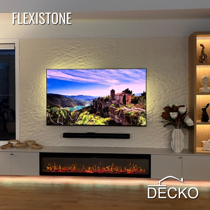 Flexible 3D Stone Wall Panel Sample - GRANDE BIANCO | DECKO Flexistone - Free Shipping