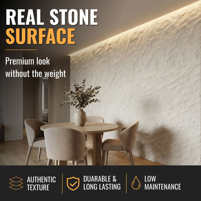 Flexible 3D Stone Wall Panels - GRANDE MARMO - Box of 5 serial panels (1200x600mm) 3.6m² coverage | DECKO Flexistone