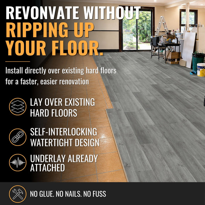 SPC Hybrid Vinyl Plank Flooring - MODERNO - Waterproof Stone Plastic Composite | DECKO (2.23 m² box)