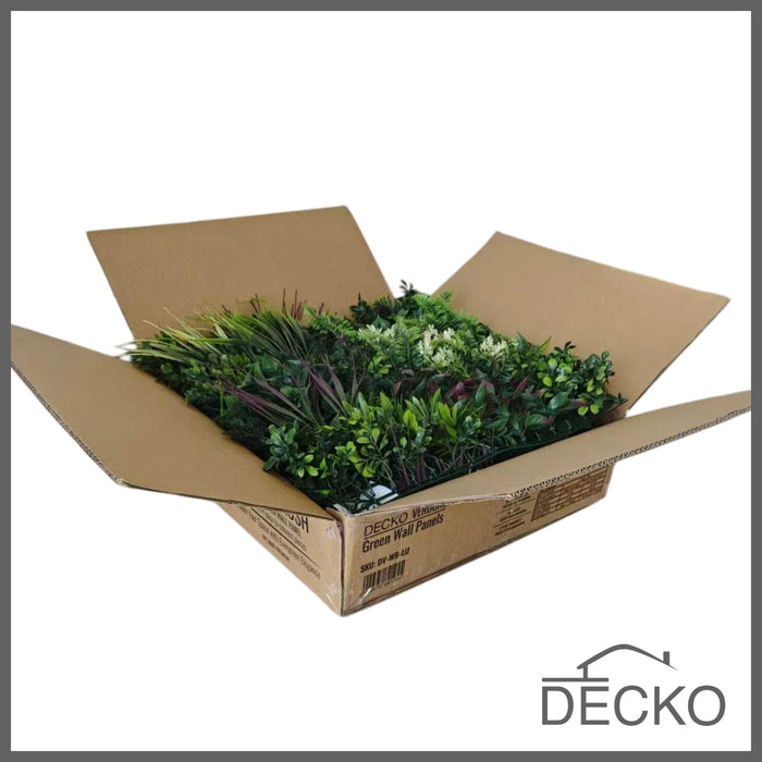 Artificial Plants Green Wall Panel - LUSH - One Panel 1000x1000mm | DECKO VERDURE (1 m² panel)