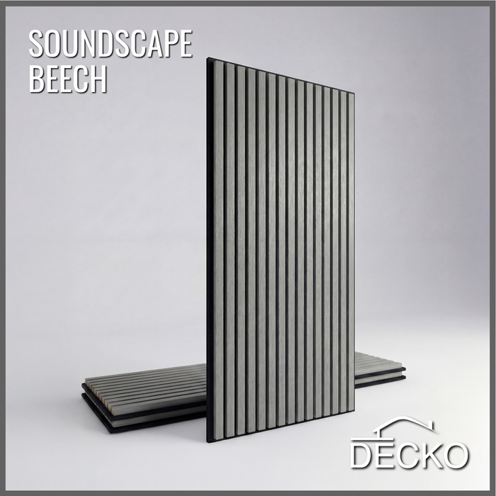 Acoustic Sound Dampening Wall Panels - <b>BEECH Long</b> - box of 3 panels (1200x600mm) <b>2.16 m<sup>2</sup></b> coverage | DECKO SOUNDSCAPE