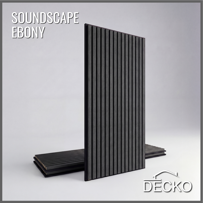 Acoustic Sound Dampening Wall Panels - EBONY Long - box of 3 panels (1200x600mm) 2.16 m² coverage | DECKO SOUNDSCAPE