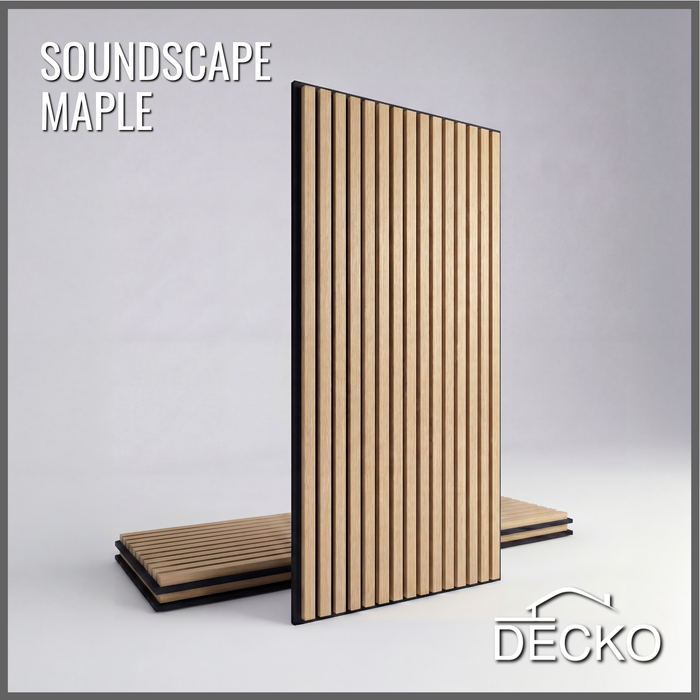 Acoustic Sound Dampening Wall Panels - MAPLE Long - box of 3 panels (1200x600mm) 2.16 m² coverage | DECKO SOUNDSCAPE