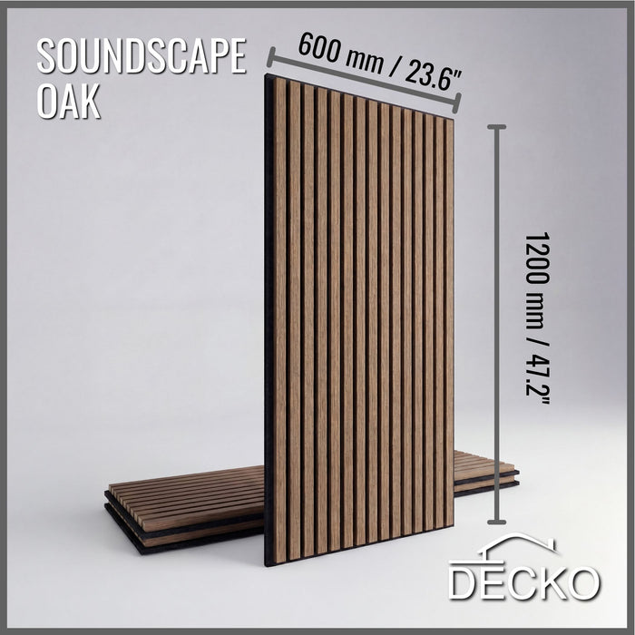 Acoustic Sound Dampening Wall Panels - OAK Long - box of 3 panels (1200x600mm) 2.16 m² coverage | DECKO SOUNDSCAPE