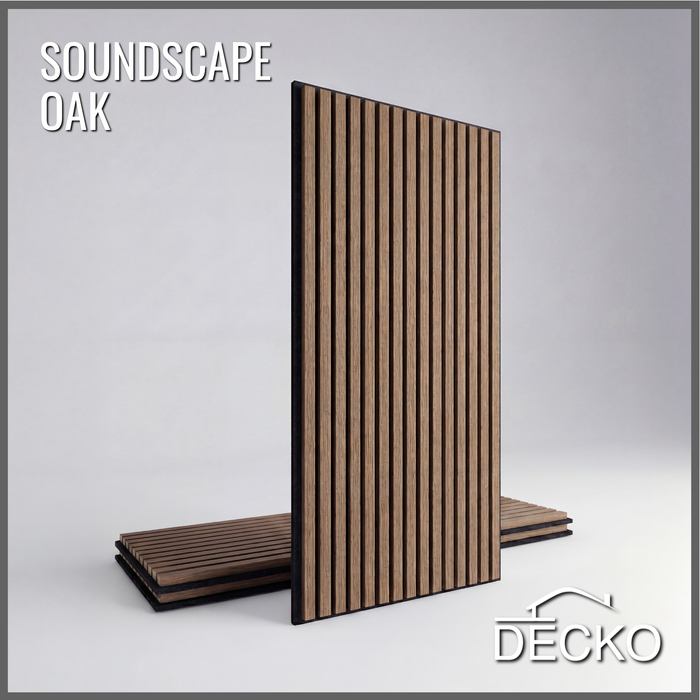 Acoustic Sound Dampening Wall Panels - OAK Long - box of 3 panels (1200x600mm) 2.16 m² coverage | DECKO SOUNDSCAPE