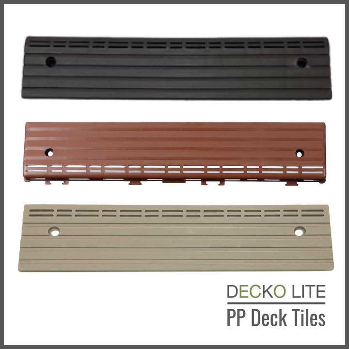 Deck Tiles Ramp Edge for Interlocking PP Flooring | DECKO Lite (304x60x20 mm) - High End Polypropylene | 100% Recyclable