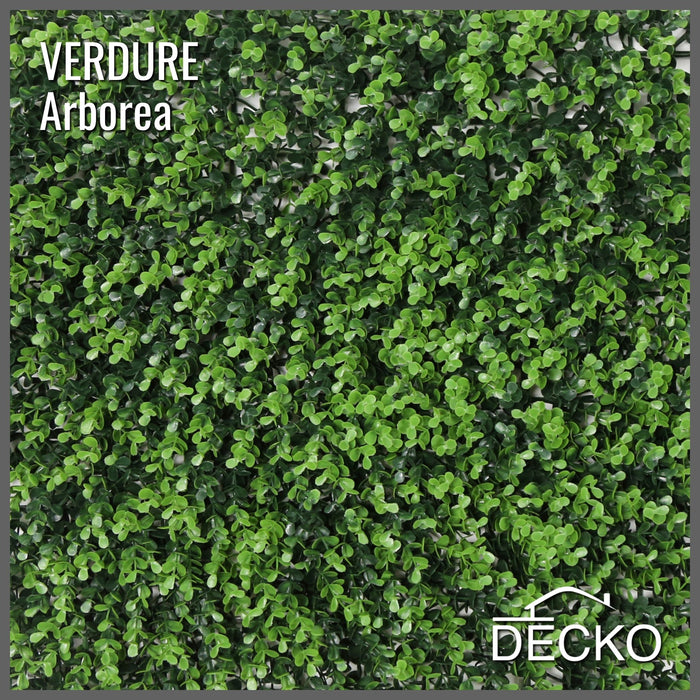 Artificial Plants Green Wall Panel - ARBOREA - Box of 12 panels - 500x500mm | DECKO VERDURE (0.25 m² panel)