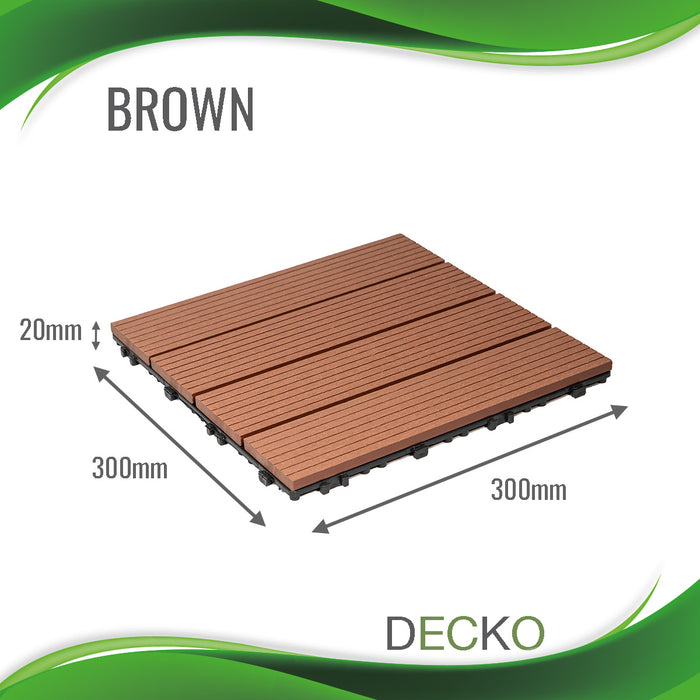 DECKO Premium Tiles - <strong>BROWN</strong> - 300/300/20 - Price/Tile